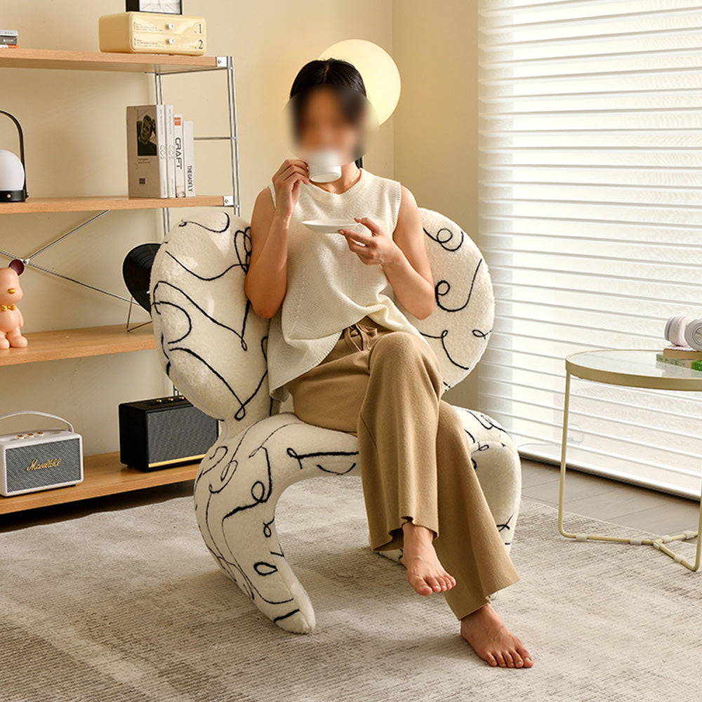 LIVARA EC1141 Stylish Cotton Shaped Leisure Chair