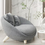 LIVARA EC1145 High-Density Leisure Light - Wood Foam Rebound Chair Solid Frame Grey