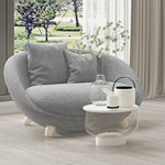 LIVARA EC1145 High-Density Leisure Light - Wood Foam Rebound Chair Solid Frame Grey