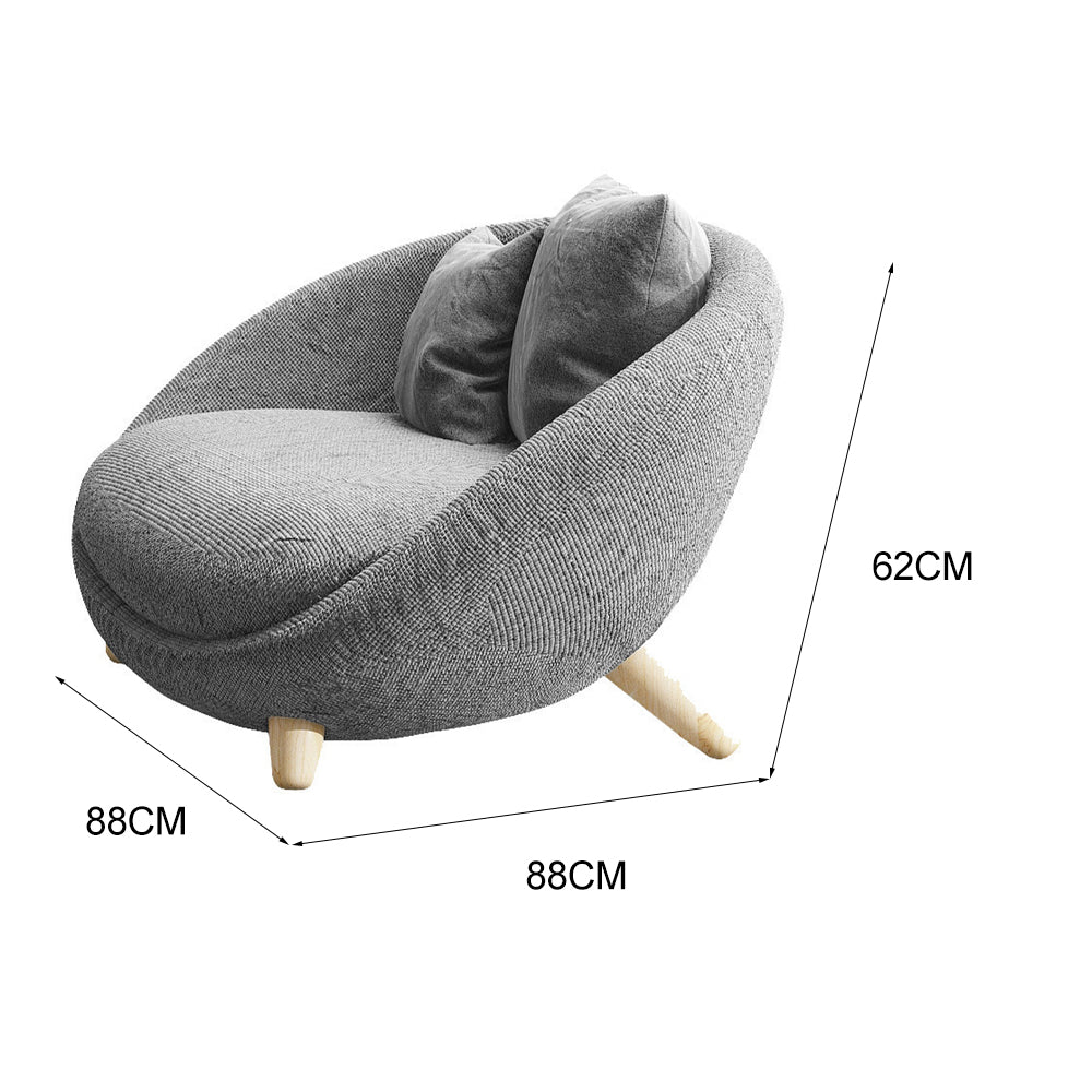LIVARA EC1145 High-Density Leisure Light - Wood Foam Rebound Chair Solid Frame Grey