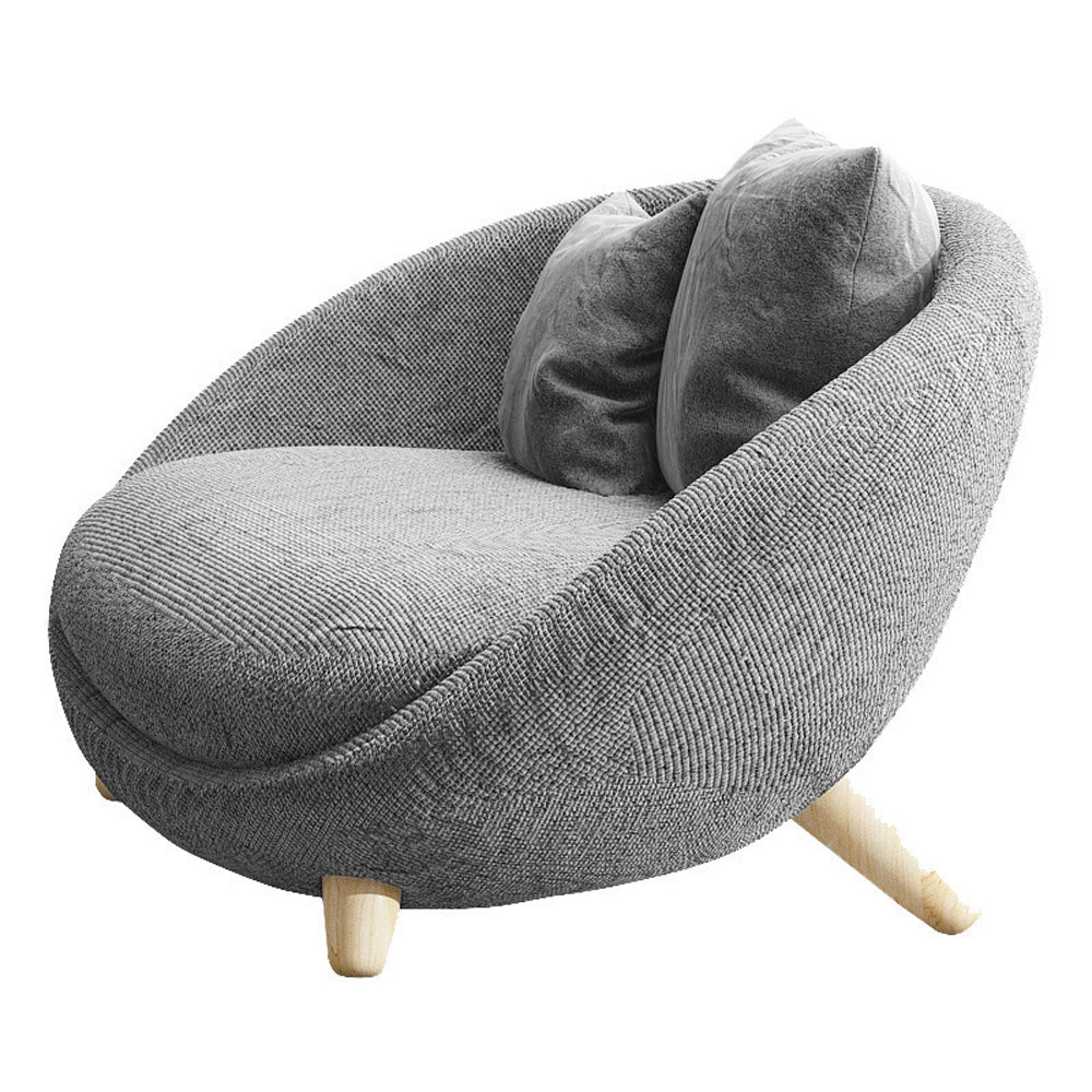 LIVARA EC1145 High-Density Leisure Light - Wood Foam Rebound Chair Solid Frame Grey