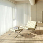LIVARA EC1146 Leather Stainless Leisure Steel Frame Microfibre Chair