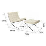 LIVARA EC1146 Leather Stainless Leisure Steel Frame Microfibre Chair