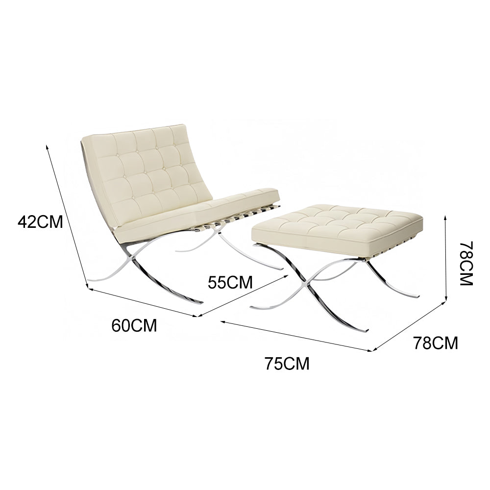 LIVARA EC1146 Leather Stainless Leisure Steel Frame Microfibre Chair
