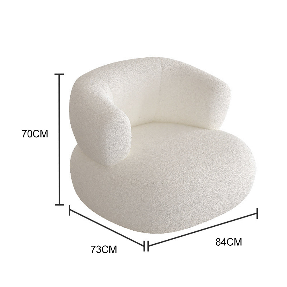 LIVARA EC1147 Fabric Chair Single Modal Solid Leisure Velvet Frame / Wood Sofa