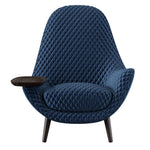 LIVARA EC1149 Hardware Frame Chair Silk Solid Leisure Wood Velvet - and Blue