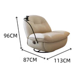 LIVARA EC1152 Solid Rotation Manual Functional Leisure Wood Frame Chair