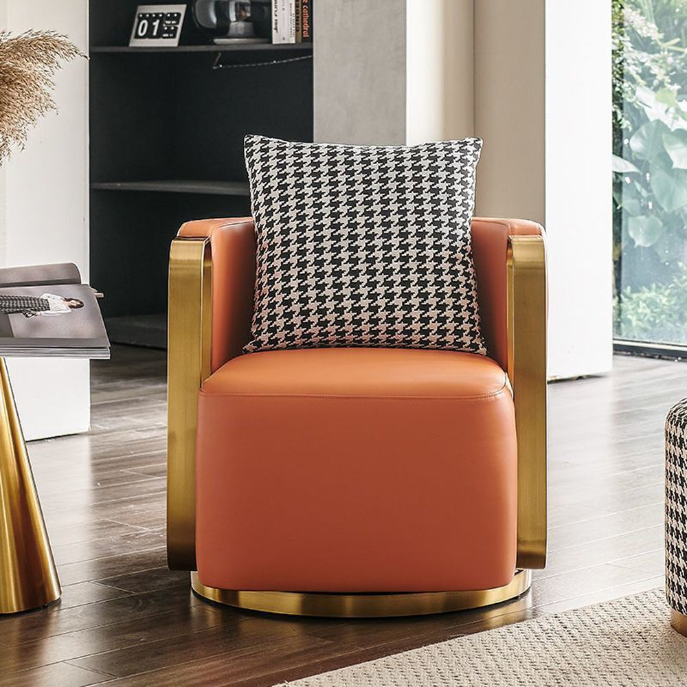 LIVARA EC1155 Solid Base Leisure Rotating Frame Wood Chair
