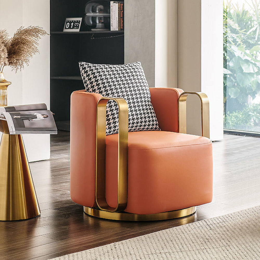 LIVARA EC1155 Solid Base Leisure Rotating Frame Wood Chair