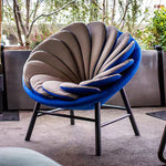 LIVARA EC1159 Sunflower Velvet Wood Design Leisure Ash Chair