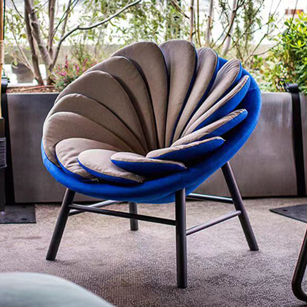 LIVARA EC1159 Sunflower Velvet Wood Design Leisure Ash Chair