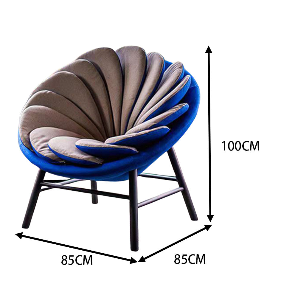 LIVARA EC1159 Sunflower Velvet Wood Design Leisure Ash Chair