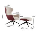 LIVARA EC1160 Leather Frame Ultra-Fiber Leisure Metal Chair