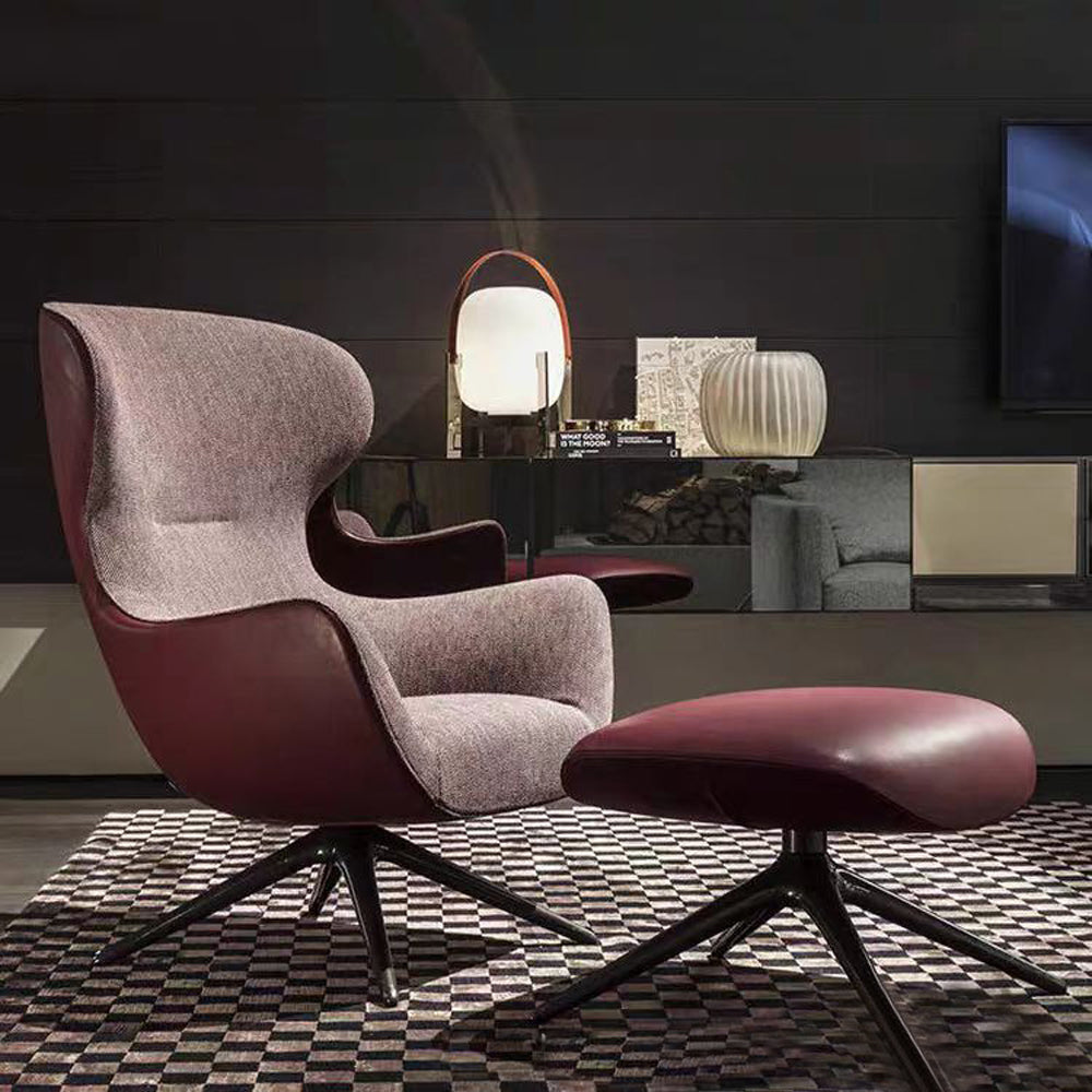 LIVARA EC1160 Leather Frame Ultra-Fiber Leisure Metal Chair