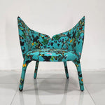 LIVARA EC1161 Printed Bentwood Solid Wood Leisure Leather Chair