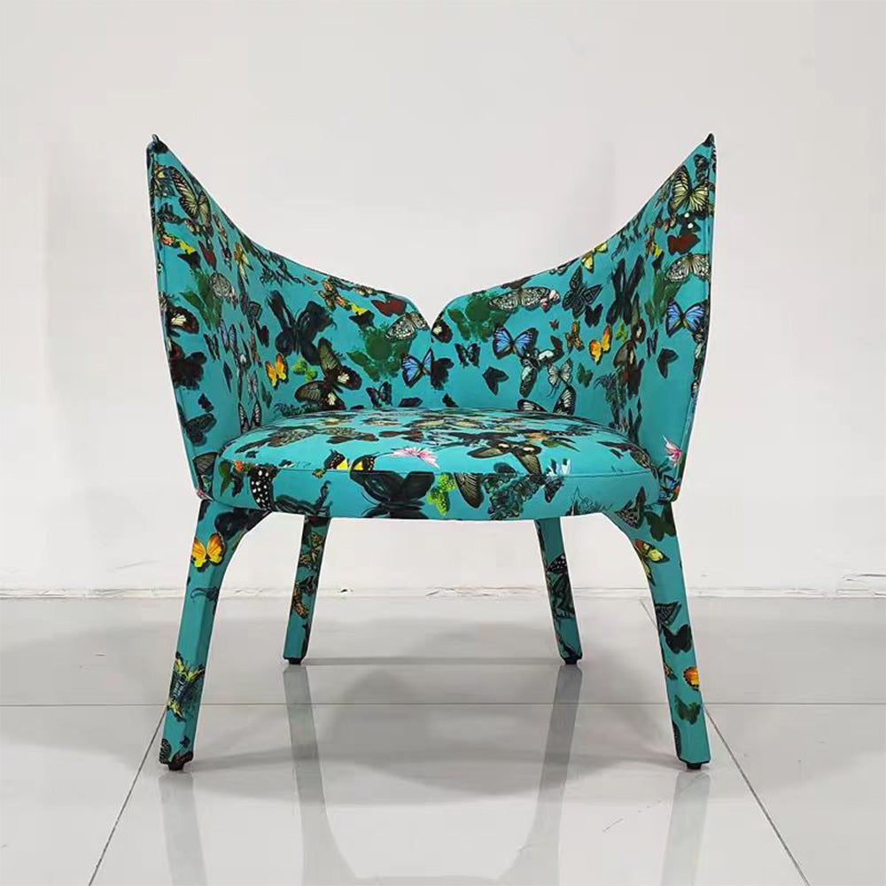 LIVARA EC1161 Printed Bentwood Solid Wood Leisure Leather Chair