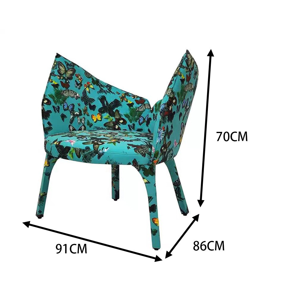 LIVARA EC1161 Printed Bentwood Solid Wood Leisure Leather Chair