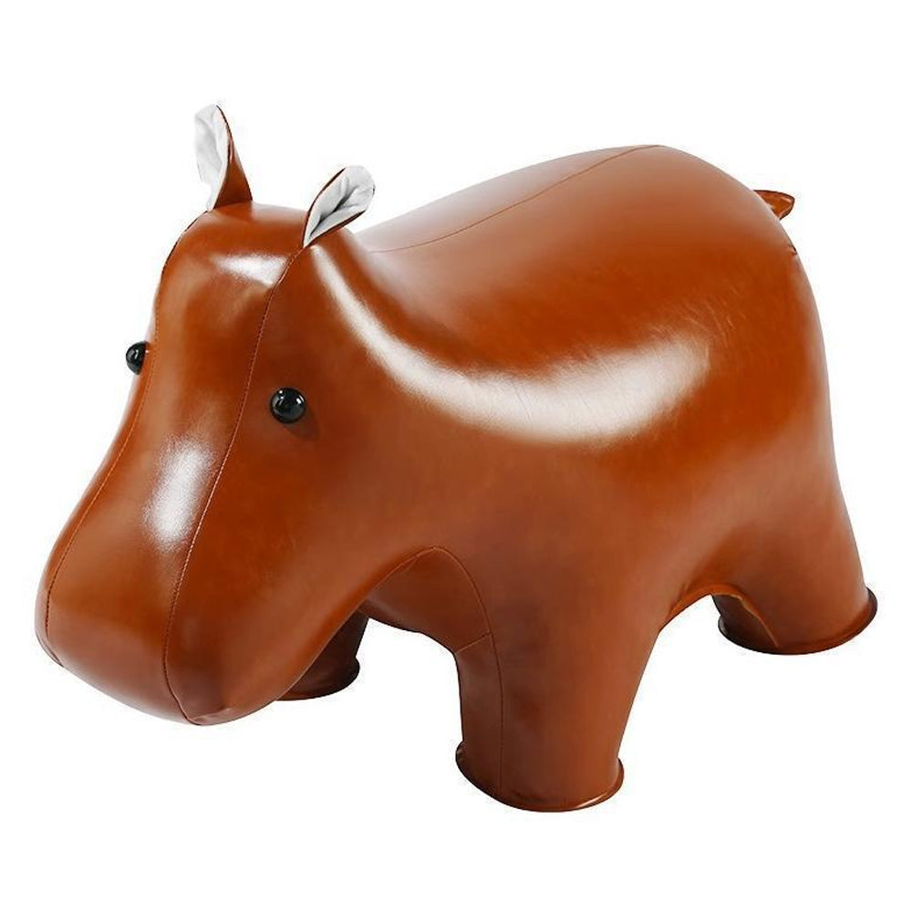 LIVARA EC1168 Cartoon Leather Wood Solid Hippo Leisure Waxed Chair