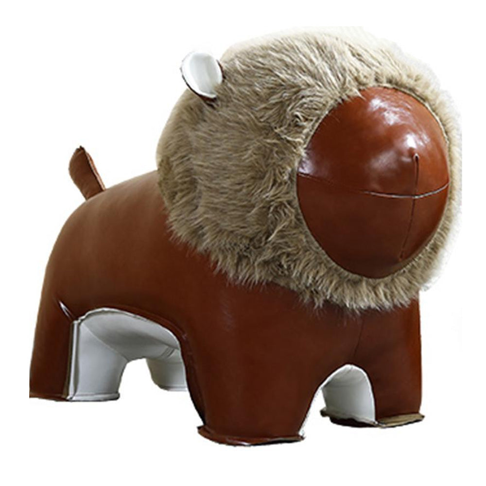 LIVARA EC1170 Cartoon Wood Animal Leisure Leather Waxed Solid Chair