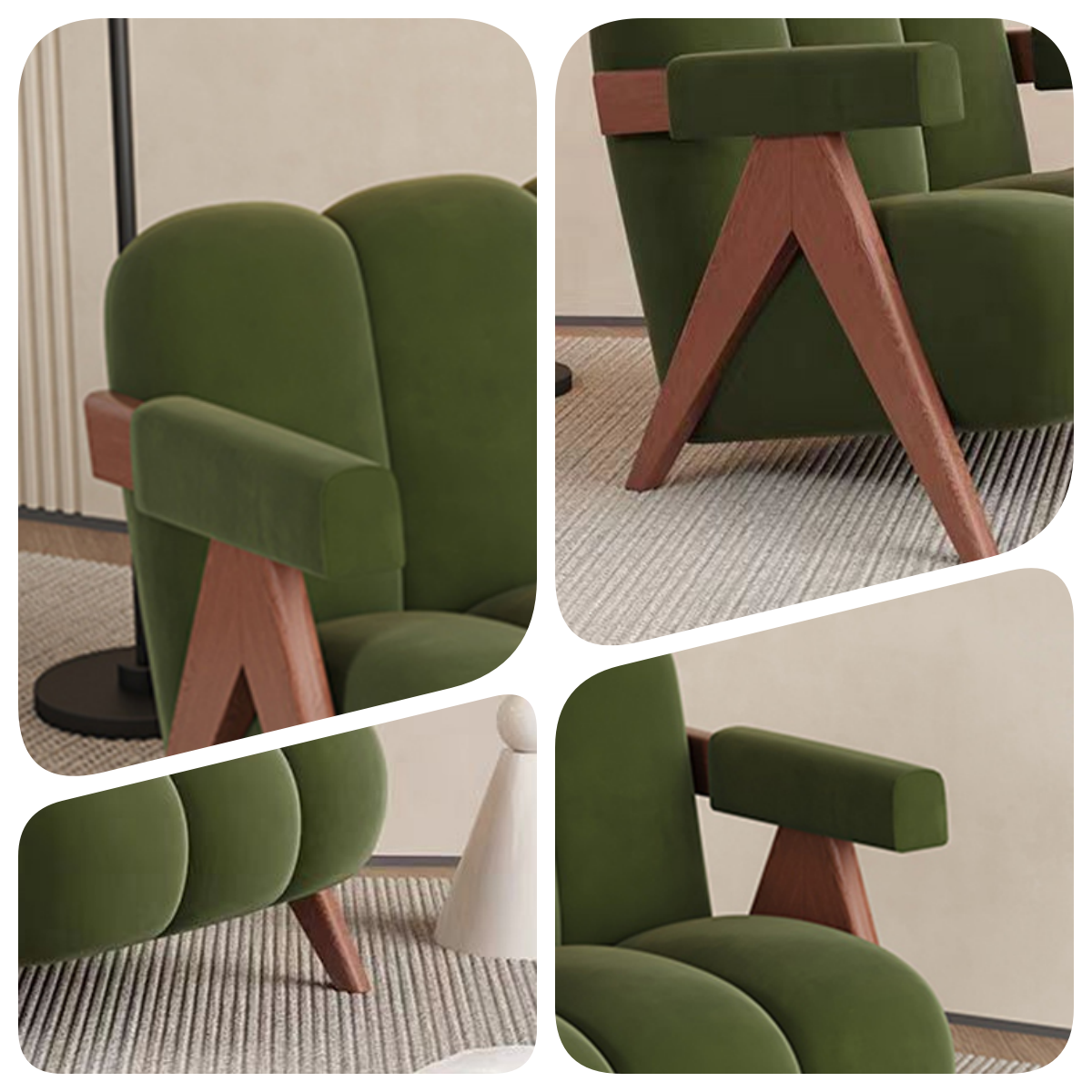 LIVARA EC1194 Leisure Wood Frame Solid Chair