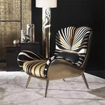 LIVARA EC1198 Design Tiger Pattern Leisure Molded Legs Foam Metal Chair