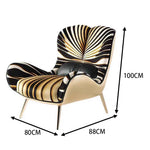 LIVARA EC1198 Design Tiger Pattern Leisure Molded Legs Foam Metal Chair