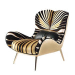 LIVARA EC1198 Design Tiger Pattern Leisure Molded Legs Foam Metal Chair
