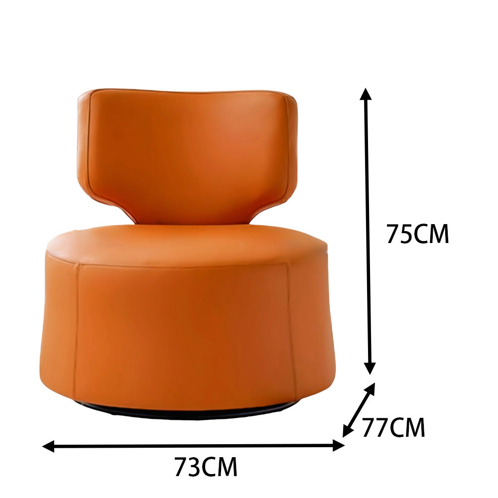 LIVARA FC1007 Manual Leather Faux Swivel Leisure Rocking Minimalist Chair