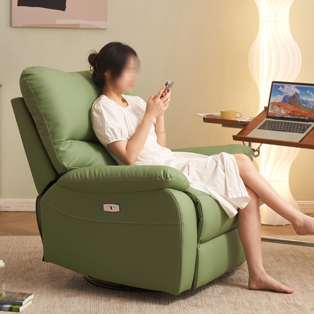 LIVARA FC1017 Leisure Manual Leather Scratch-Resistant Faux Swivel Cozy Rocking Chair