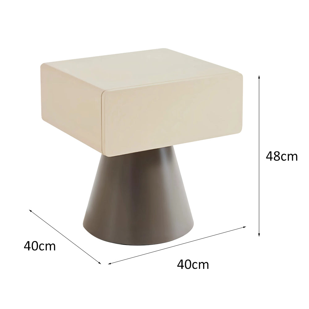 LIVARA NT1004 Beige With Storage Nightstand Modern - Simple Minimalist Style Gray