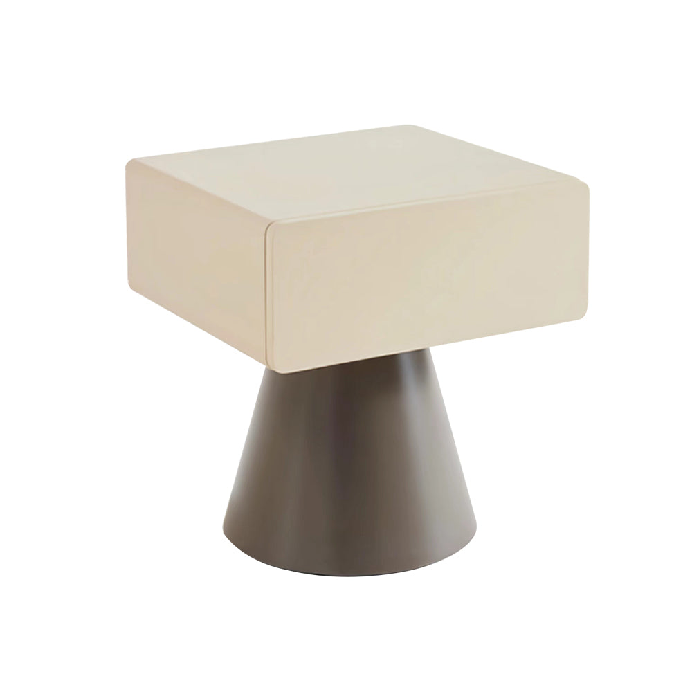 LIVARA NT1004 Beige With Storage Nightstand Modern - Simple Minimalist Style Gray