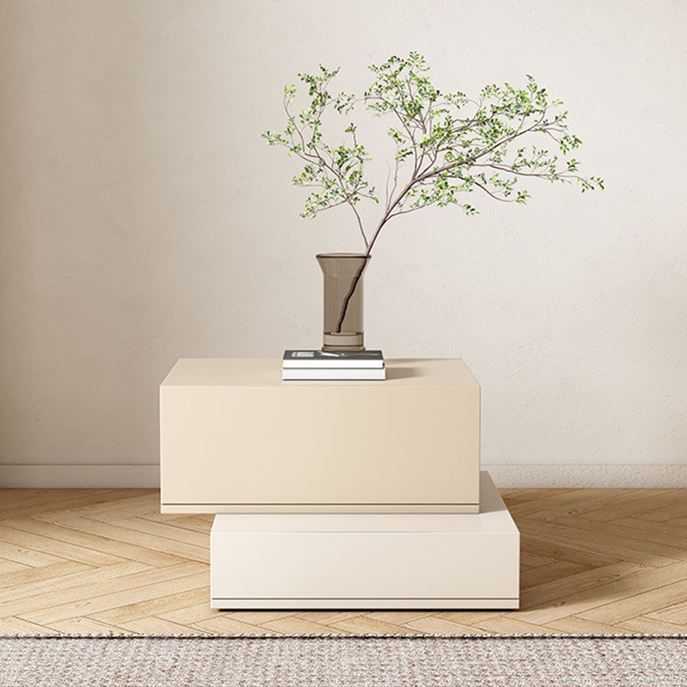 LIVARA NT1008 Side Bedside Table And Compact Table Minimalist-Style Simple Storage Apricot With - Beige