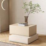 LIVARA NT1008 Side Bedside Table And Compact Table Minimalist-Style Simple Storage Apricot With - Beige