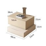 LIVARA NT1008 Side Bedside Table And Compact Table Minimalist-Style Simple Storage Apricot With - Beige