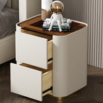 LIVARA NT1014 Cabinet Modern with Solid Simplicity - Table Glass Style Bedside Wood Side Top Small White