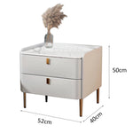 LIVARA NT1017 - Top Small Solid with Cabinet Wood Sintered Side Style Stone Simplicity Bedside Modern Table White