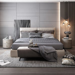 LIVARA NT1018 Style Wood Cabinet Bedside with Modern Simplicity Sintered Stone Top - Solid Small Table Side White