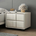 LIVARA NT1024 Modern - Table Side Minimalist Style MDF Upholstered Cabinet Small Bedside White