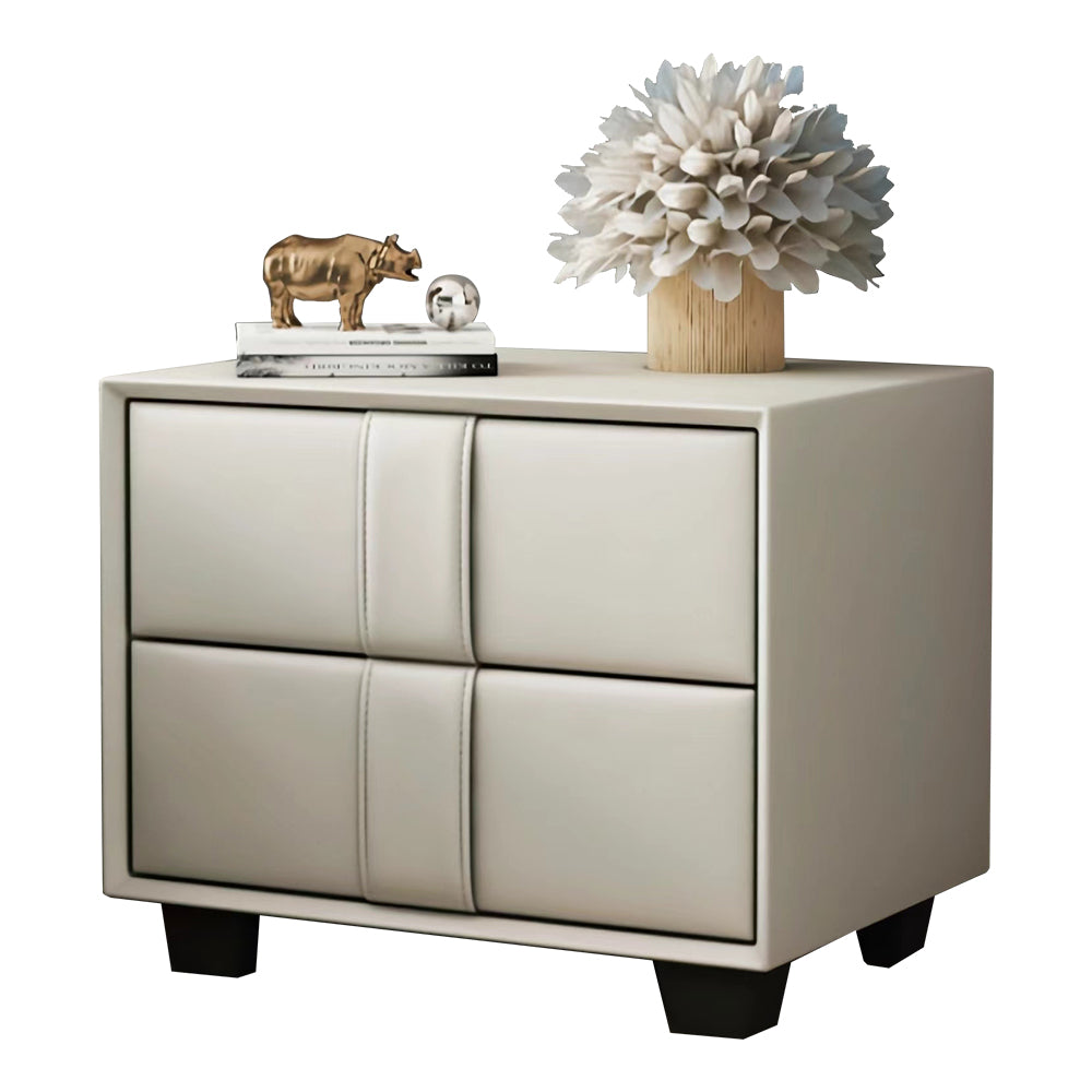 LIVARA NT1024 Modern - Table Side Minimalist Style MDF Upholstered Cabinet Small Bedside White
