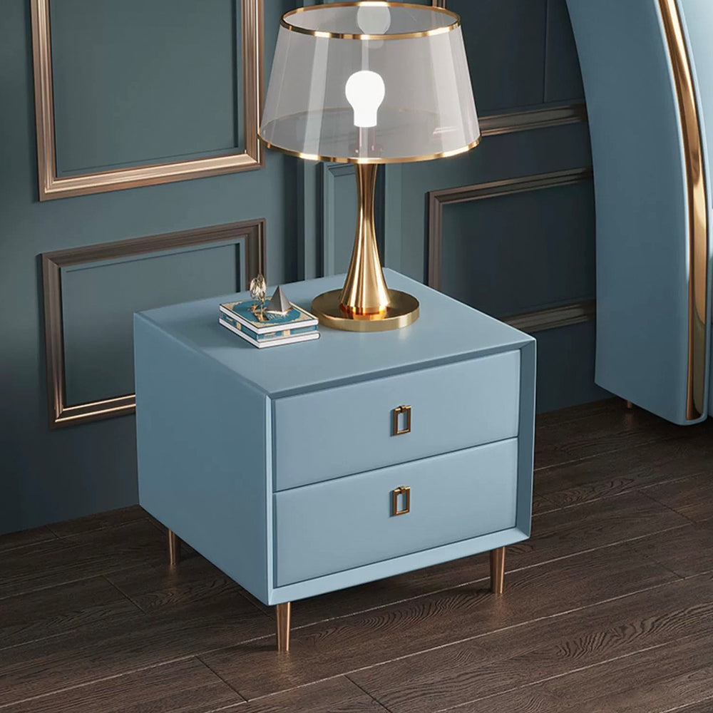 LIVARA NT1028 Leather Table / Luxury Style Modern Side Bedside Faux Table