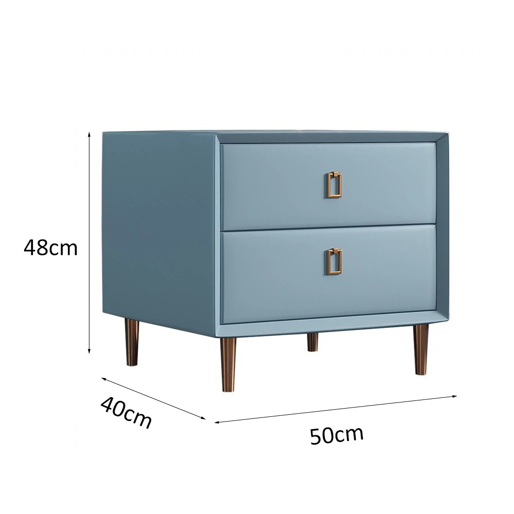 LIVARA NT1028 Leather Table / Luxury Style Modern Side Bedside Faux Table