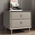 LIVARA NT1028 Leather Table / Luxury Style Modern Side Bedside Faux Table