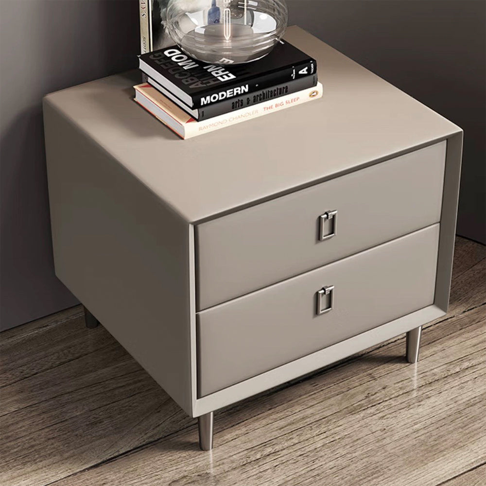 LIVARA NT1028 Leather Table / Luxury Style Modern Side Bedside Faux Table