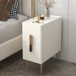 LIVARA NT1032 Bedside Top Size Modern With Side Sintered Table Stone Mini MDF / Style Luxury Small Table
