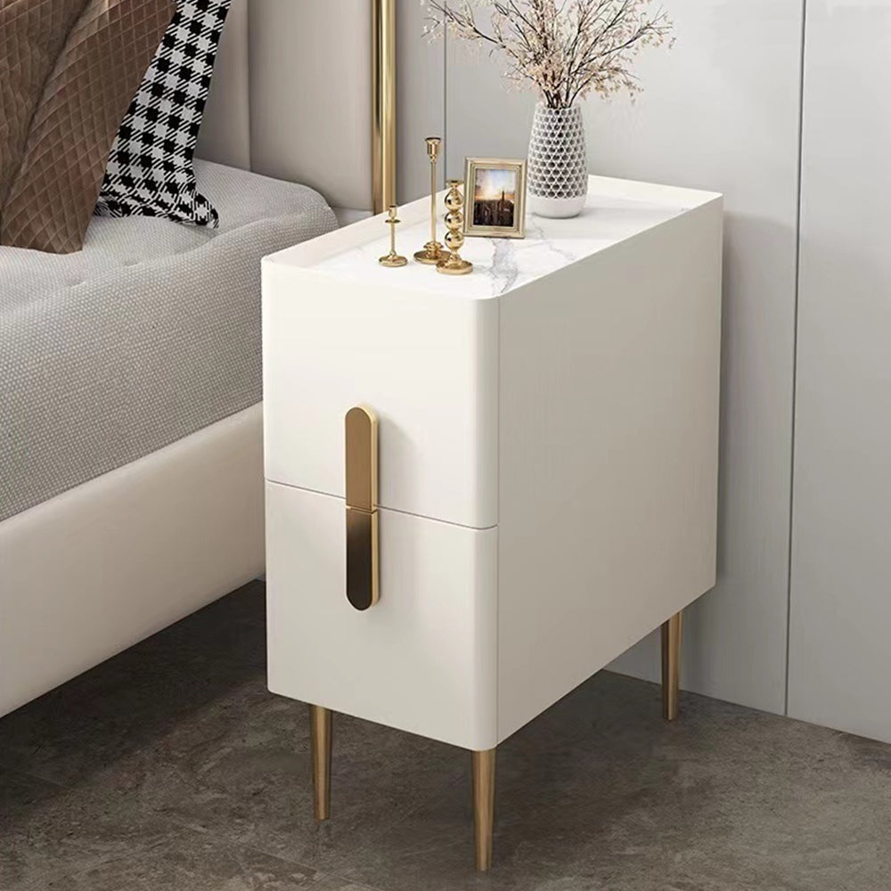 LIVARA NT1032 Bedside Top Size Modern With Side Sintered Table Stone Mini MDF / Style Luxury Small Table