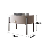 LIVARA NT1033 / Style Bedside Oval Side Sintered Small Table Minimalist With Stone Top Table