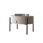 LIVARA NT1033 / Style Bedside Oval Side Sintered Small Table Minimalist With Stone Top Table