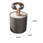 LIVARA NT1073 Saddle Leather Bedside Three-Drawer Solid Wood Table