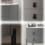 LIVARA NT1077 Wood Plywood Solid Slate Bedside Drawer Table-Gray