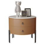 LIVARA NT1077 Bedside Wood Drawer Solid Slate Plywood Table-Orange